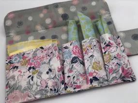 Pink Floral Tampon Bag, Gray Dot Sanitary Pad Pouch, Privacy Wallet Case for Women