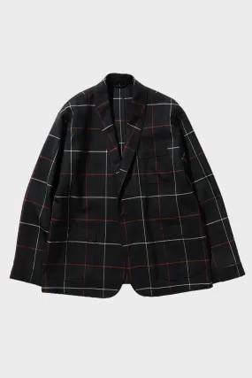 1B Smoking Jacket High Twisted Wool Check - Mackenzie