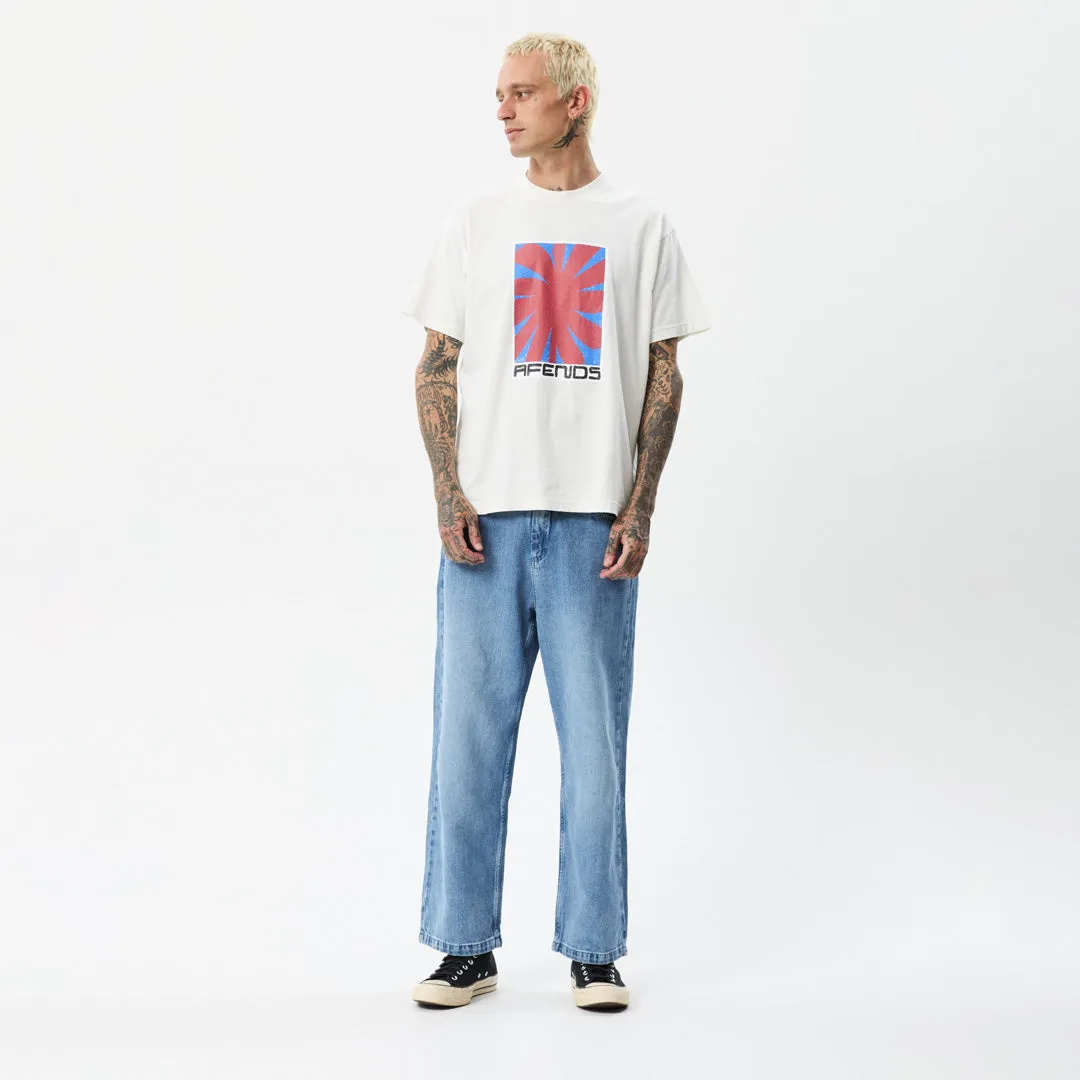 AFENDS Mens Holiday - Boxy Graphic T-Shirt - Off White