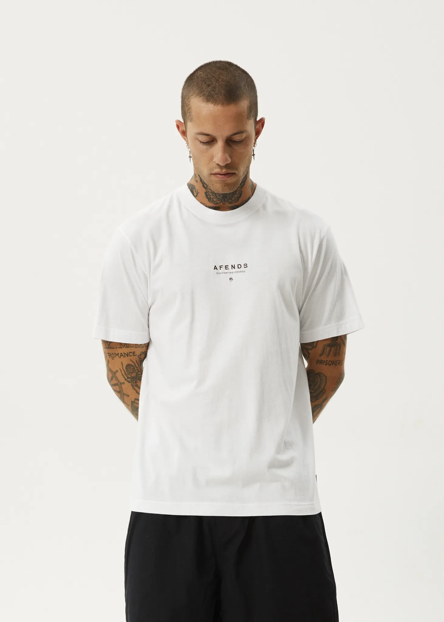 AFENDS Mens Space - Retro Fit Tee - White