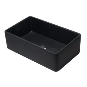 ALFI brand AB3320SB-BM 33 inch Black Reversible Single Fireclay Farmhouse Kitchen Sink