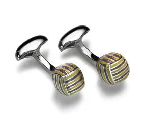 Babette Wasserman Monkey Knot Cufflinks - Purple & Cream