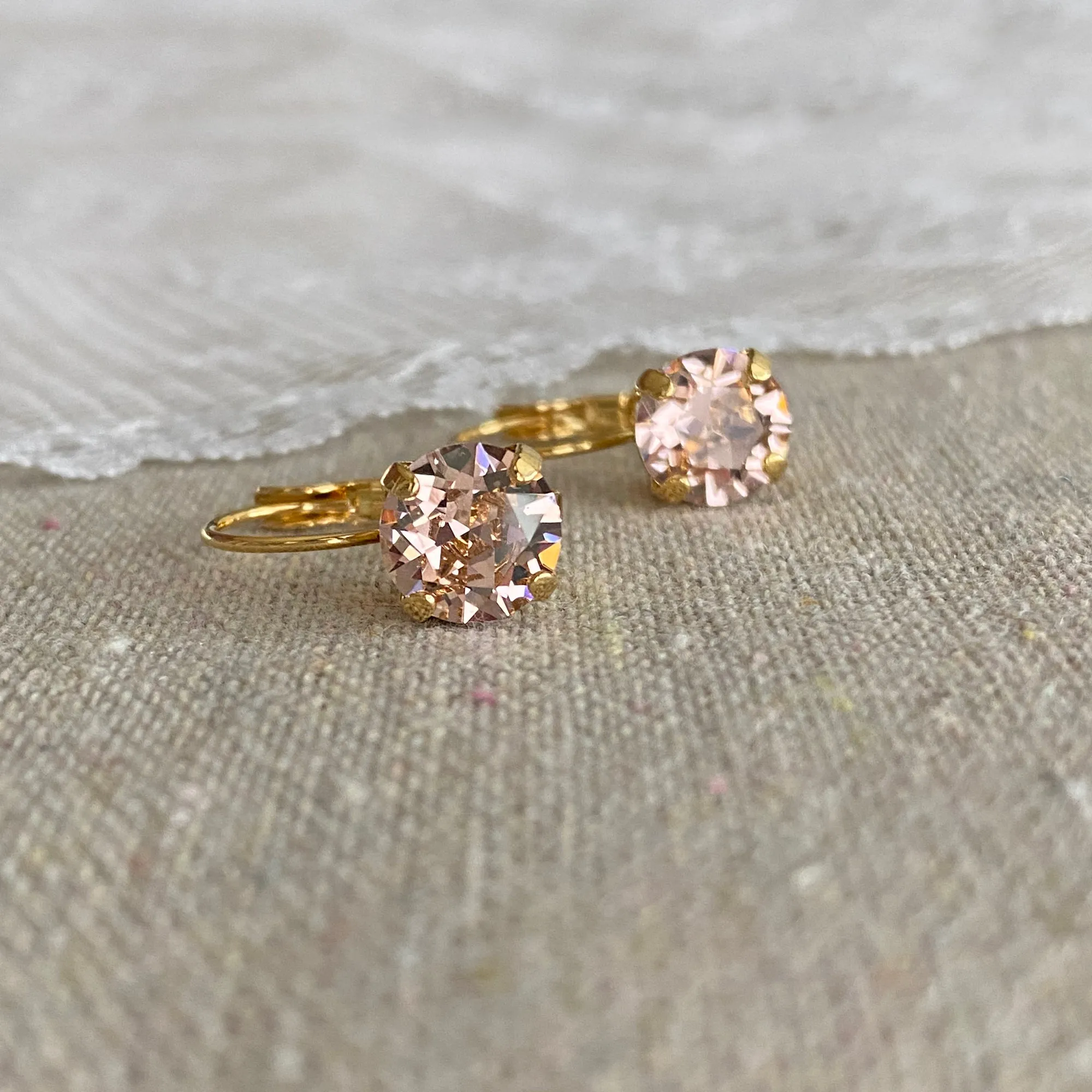 Diamante Leverback Earrings • 8mm