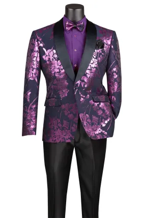 Floral FusionLavender Tuxedo Jacket (Separates)