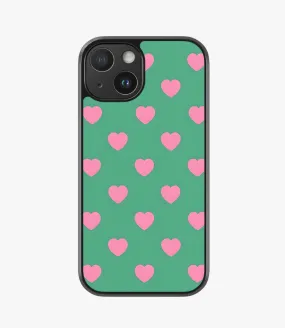 Forest Green Hearts Hybrid Matte Case