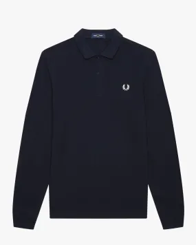 Fred Perry L/S Plain Polo Shirt - Navy