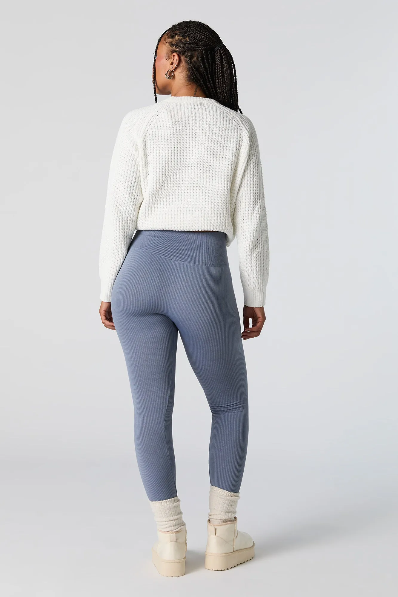 High Rise Seamless Ribbed Legging