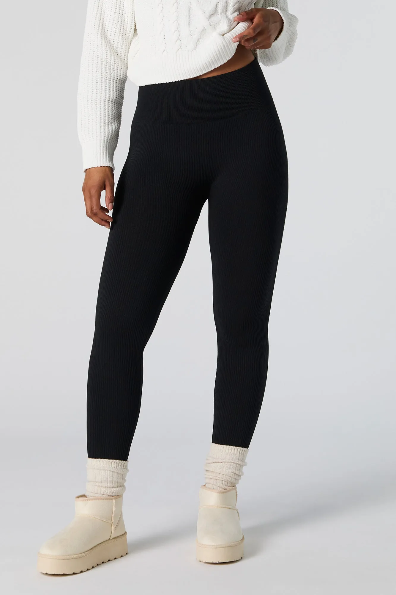 High Rise Seamless Ribbed Legging