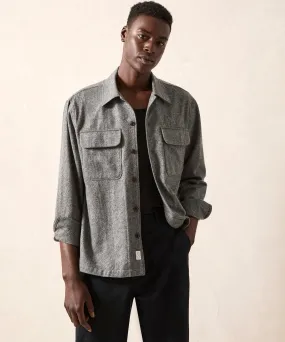 Italian Wool Cashmere Field Shirt in Charcoal