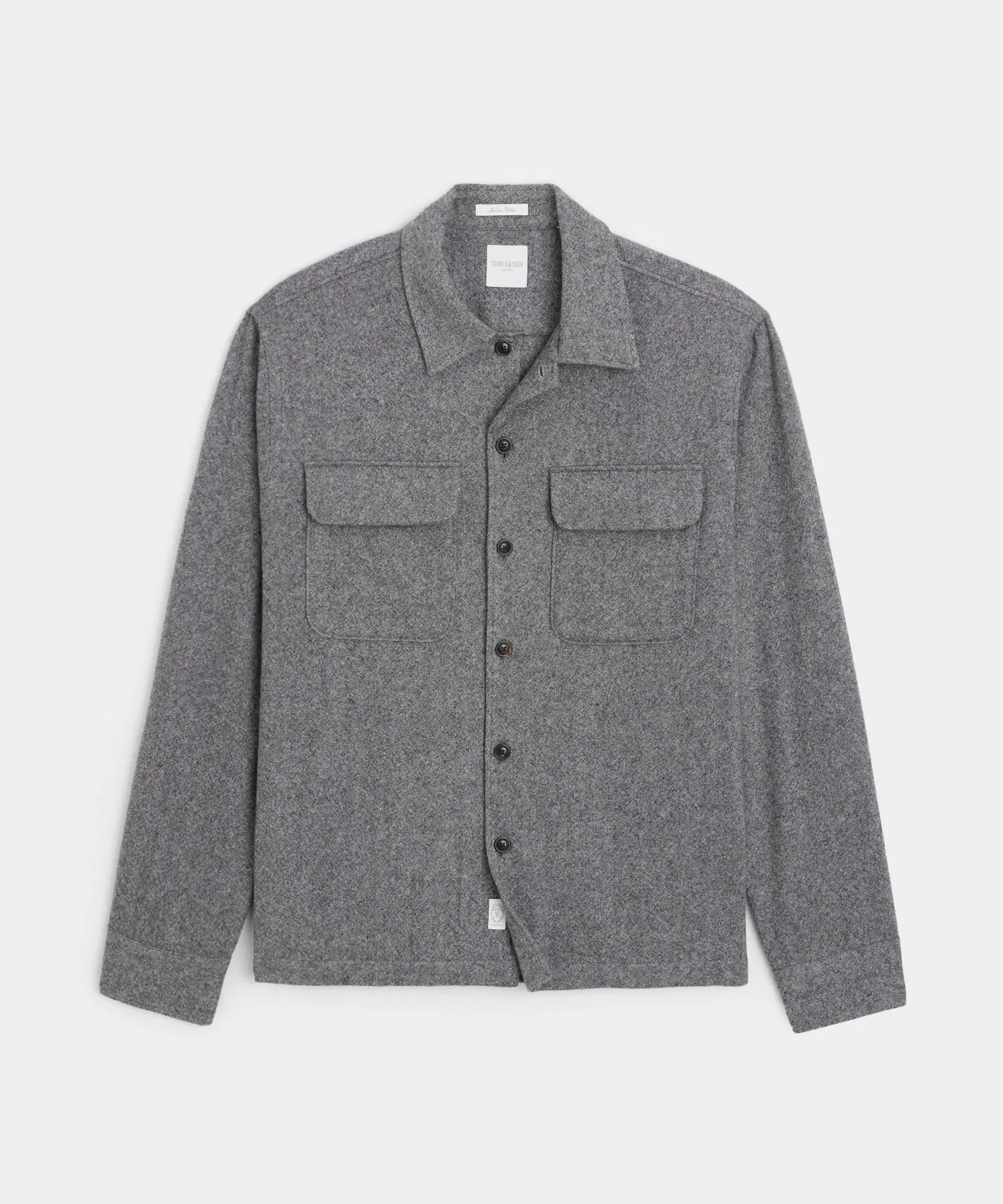 Italian Wool Cashmere Field Shirt in Charcoal