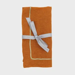 Joanna Buchanan Gold trim dinner napkins, pumpkin, set of two