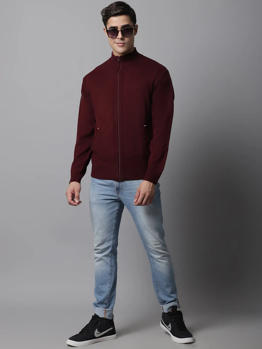 Men Maroon Sweater