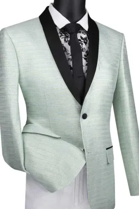 Metallic Stripe Aqua Tuxedo Jacket (Separates)