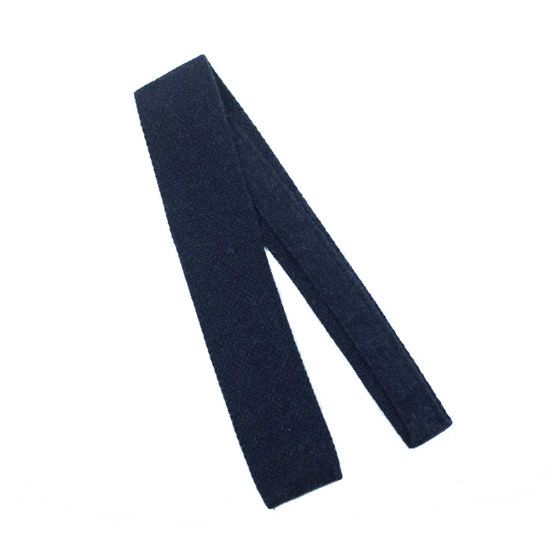 Navy melange wool & cashmere knit tie