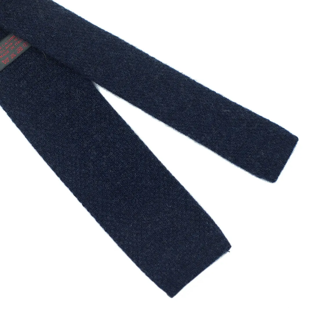 Navy melange wool & cashmere knit tie