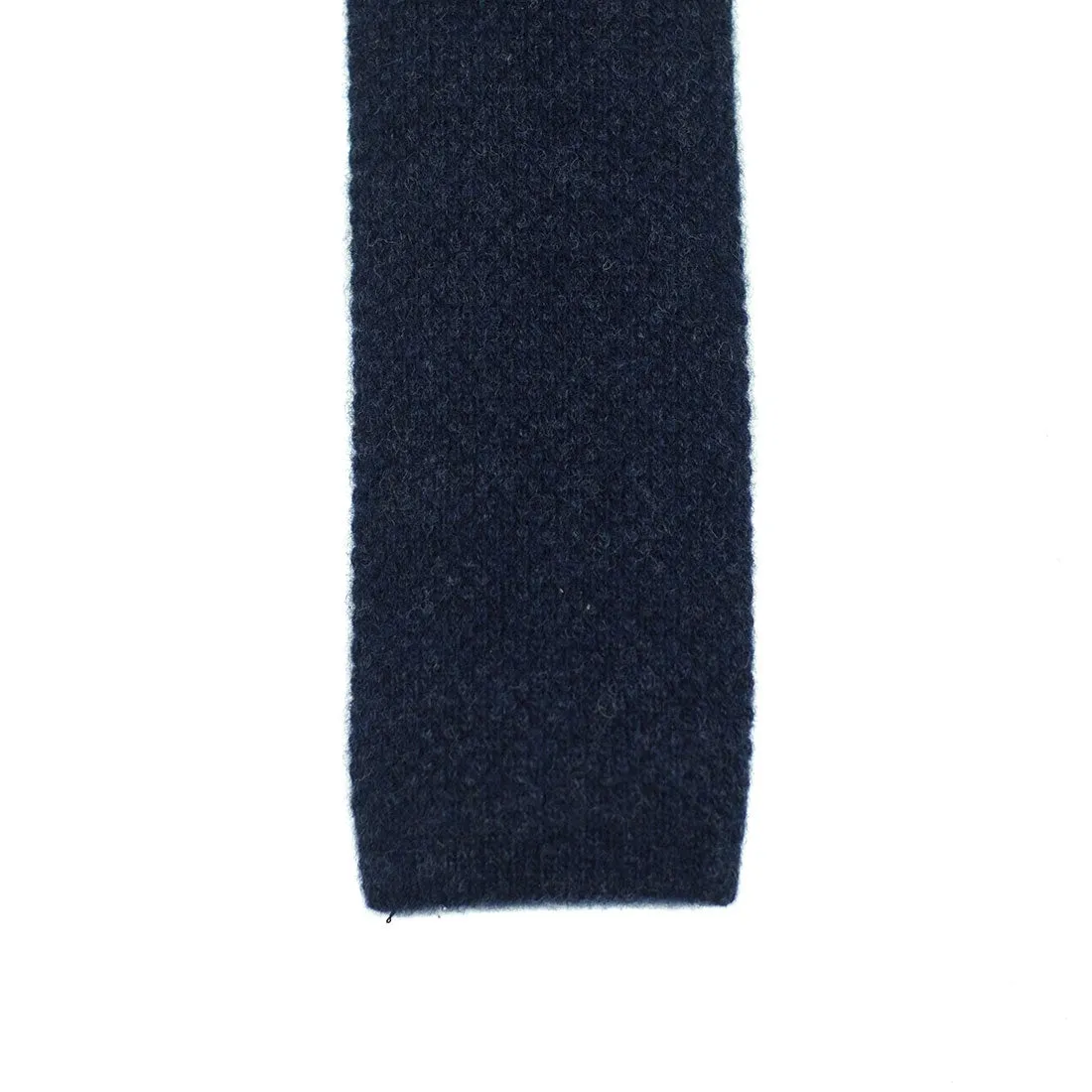 Navy melange wool & cashmere knit tie