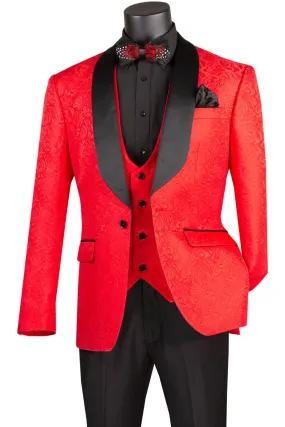 Nico Red Vinci 1-Button Shawl Tuxedo (3-Piece Set)