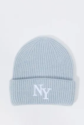 NY Embroidered Knit Beanie