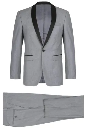 Paris Grey 1-Button Shawl Tuxedo (2-Piece Set)