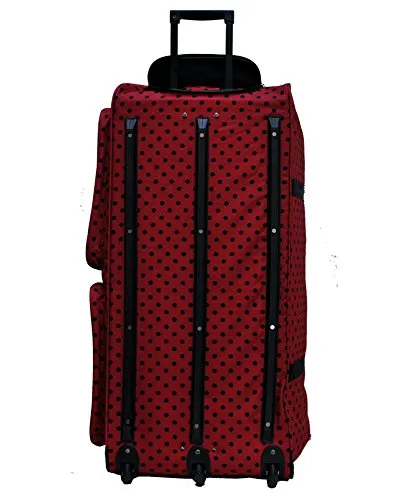 "E-Z Roll" 36" Polka Dots Rolling Duffel Bag with 3 Colors (Brown/Aqua)