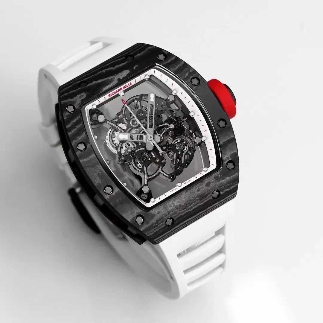 RICHARD MILLE RM055 Redesigned original 1:1 Best Edition BBR Factory 2024 White Strap