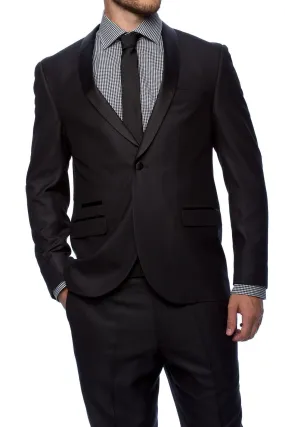 Rowan Black 1-Button Shawl Tuxedo (2-Piece Set)