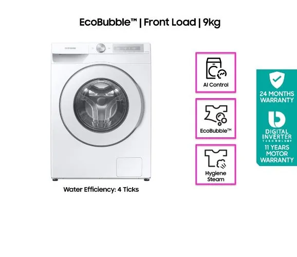 Samsung WW90T634DHH/SP EcoBubble 9Kg Front Load Washer