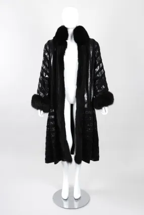 Snakeskin Knit Fur Coat