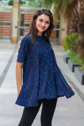 Sparkling Starry Flowing Nursing Top