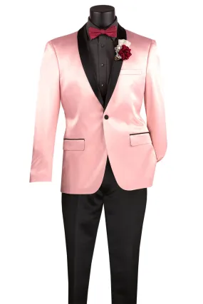 Stretch Sateen Pink Tuxedo Jacket (Separates)