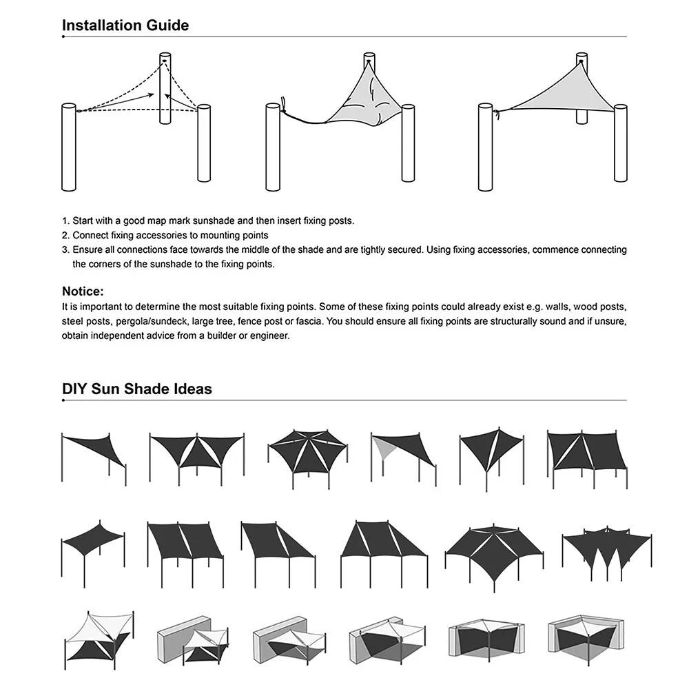 TheLAShop 20' Square Shade Sail Patio Sail Cloth