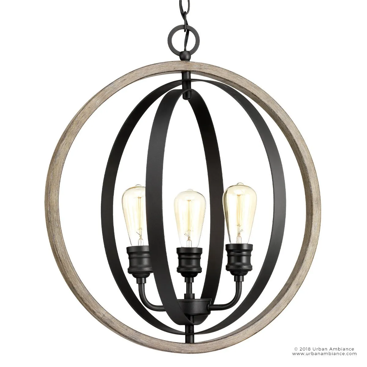 UHP2212 Vintage Chandelier, 24"H x 21-1/4"W, Charcoal Finish, Anchorage Collection