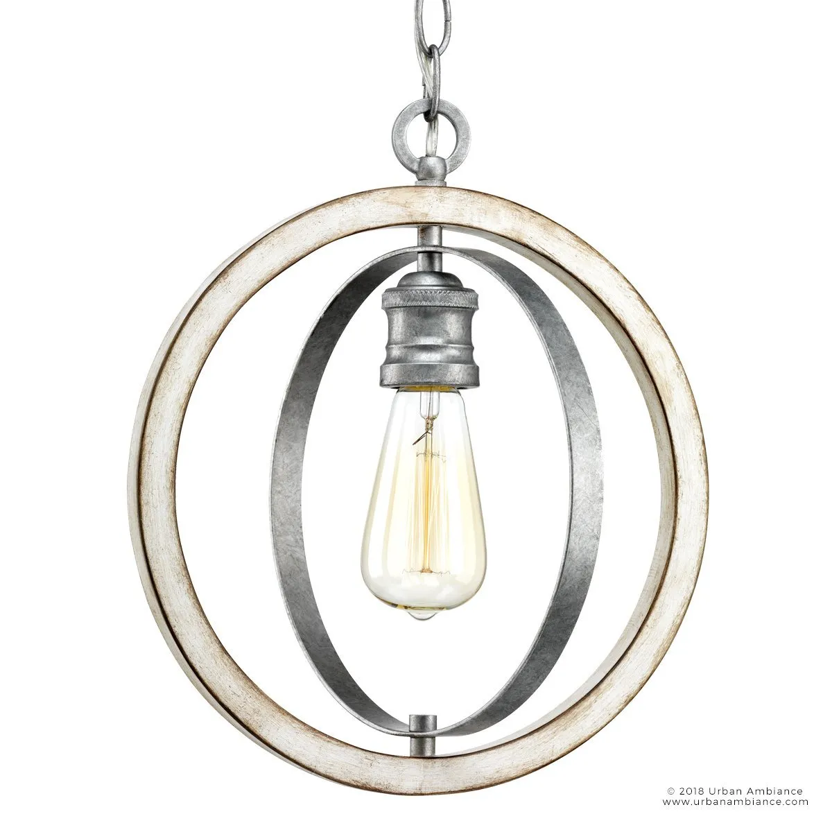 UHP2215 Vintage Pendant, 14"H x 12"W, Galvanized Steel Finish, Anchorage Collection